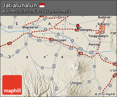 Shaded Relief Map of Jatialunalun