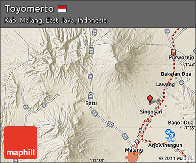 Shaded Relief Map of Toyomerto