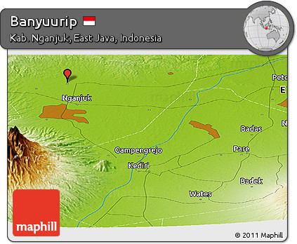 Physical Panoramic Map of Banyuurip