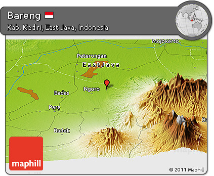 Physical Panoramic Map of Bareng