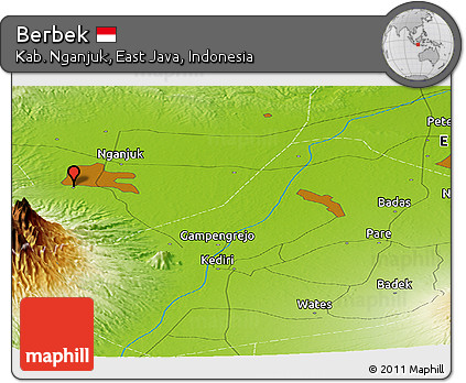 Physical Panoramic Map of Berbek