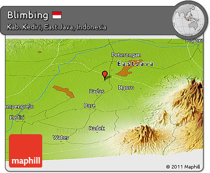Physical Panoramic Map of Blimbing