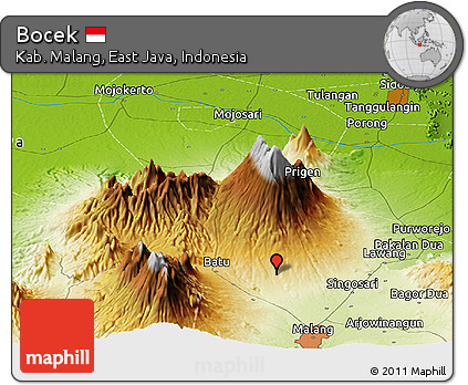 Physical Panoramic Map of Bocek