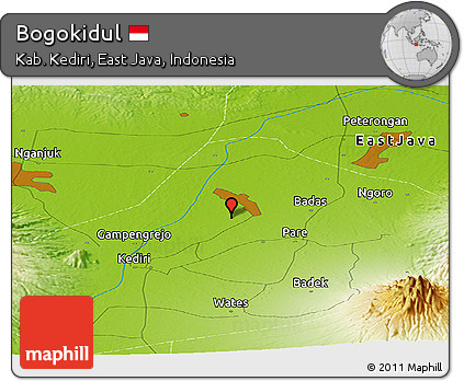 Physical Panoramic Map of Bogokidul