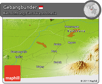 Physical Panoramic Map of Gebangbunder