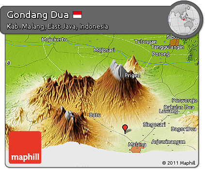 Physical Panoramic Map of Gondang Dua