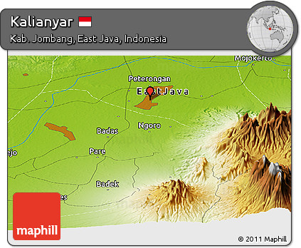 Physical Panoramic Map of Kalianyar