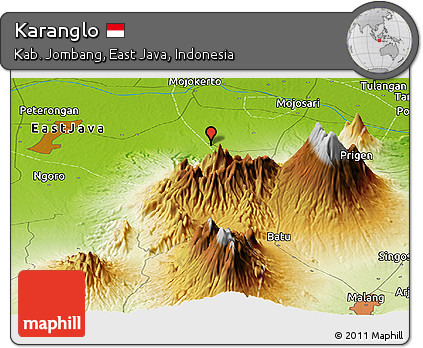 Physical Panoramic Map of Karanglo