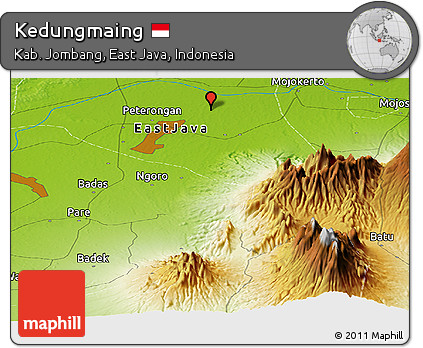 Physical Panoramic Map of Kedungmaing