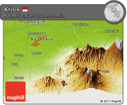 Physical Panoramic Map of Krisik