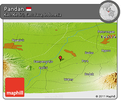 Physical Panoramic Map of Pandan