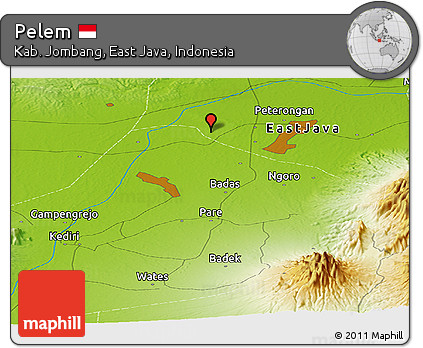Physical Panoramic Map of Pelem