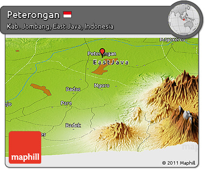 Physical Panoramic Map of Peterongan