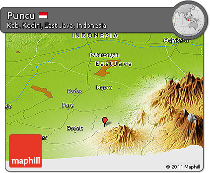 Physical Panoramic Map of Puncu
