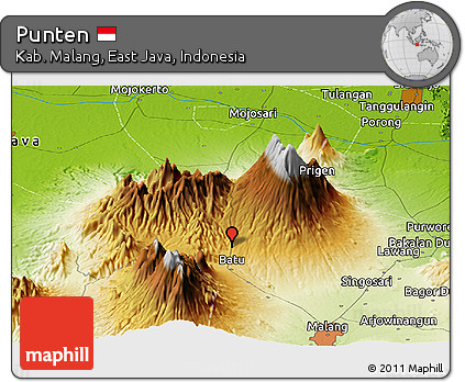 Physical Panoramic Map of Punten