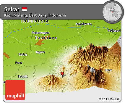 Physical Panoramic Map of Sekar