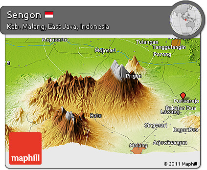 Physical Panoramic Map of Sengon