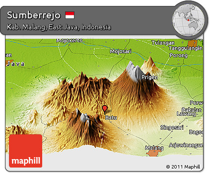 Physical Panoramic Map of Sumberrejo