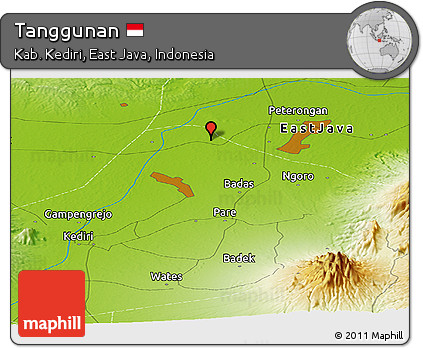 Physical Panoramic Map of Tanggunan