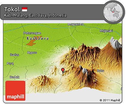 Physical Panoramic Map of Tokol