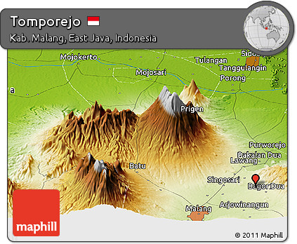 Physical Panoramic Map of Tomporejo