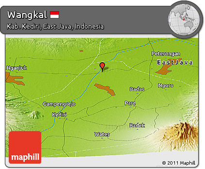 Physical Panoramic Map of Wangkal