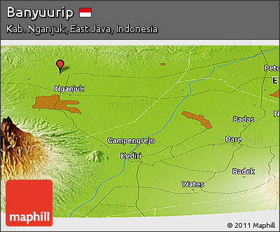 Physical Panoramic Map of Banyuurip
