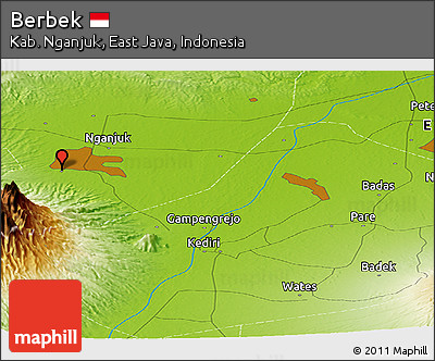 Physical Panoramic Map of Berbek
