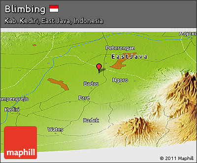 Physical Panoramic Map of Blimbing