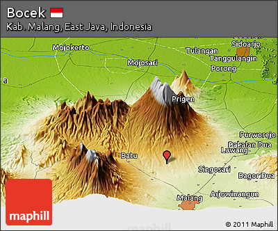 Physical Panoramic Map of Bocek