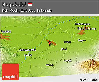 Physical Panoramic Map of Bogokidul