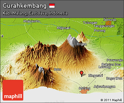 Physical Panoramic Map of Curahkembang