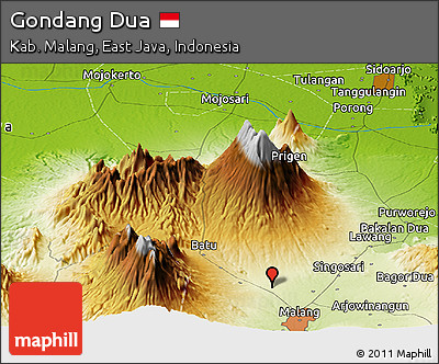 Physical Panoramic Map of Gondang Dua