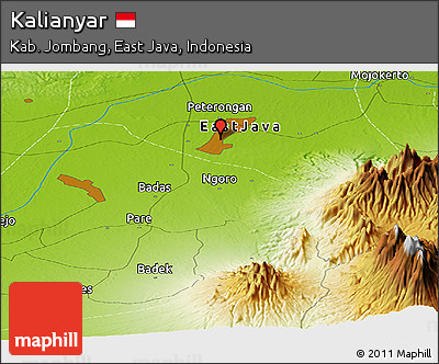 Physical Panoramic Map of Kalianyar
