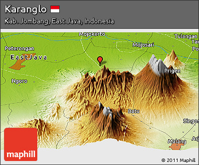 Physical Panoramic Map of Karanglo