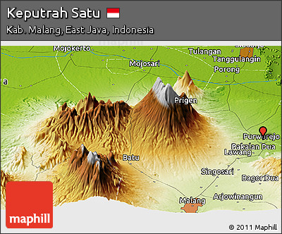 Physical Panoramic Map of Keputrah Satu