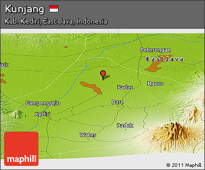 Physical Panoramic Map of Kunjang