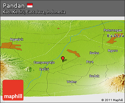 Physical Panoramic Map of Pandan