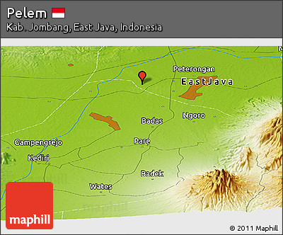 Physical Panoramic Map of Pelem