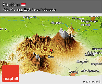 Physical Panoramic Map of Punten