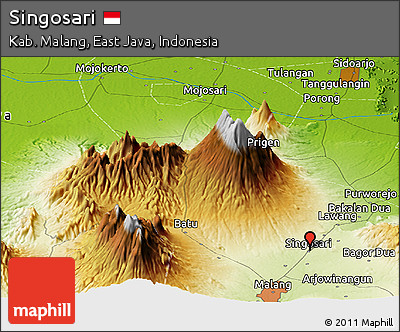 Physical Panoramic Map of Singosari