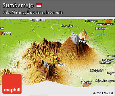 Physical Panoramic Map of Sumberrejo