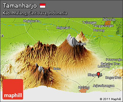 Physical Panoramic Map of Tamanharjo