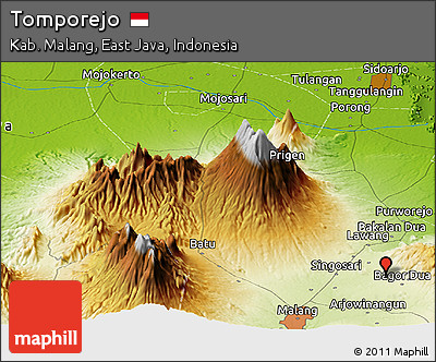 Physical Panoramic Map of Tomporejo