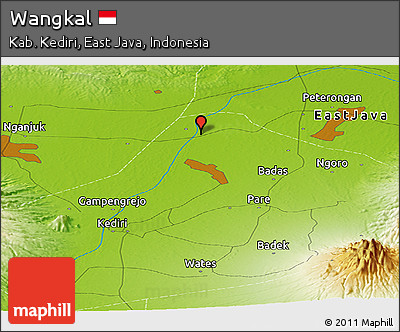Physical Panoramic Map of Wangkal