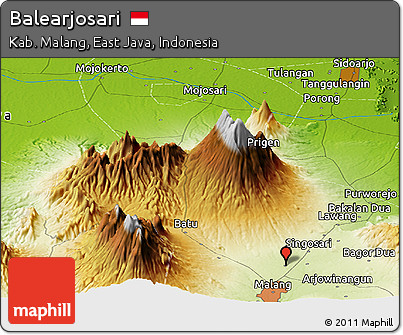 Physical Panoramic Map of Balearjosari
