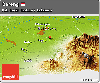 Physical Panoramic Map of Bareng