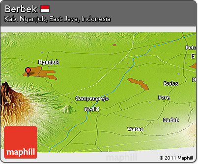 Physical Panoramic Map of Berbek