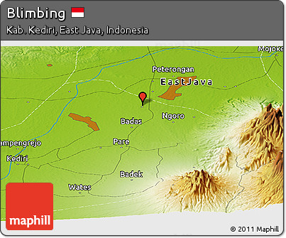 Physical Panoramic Map of Blimbing