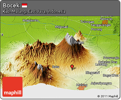 Physical Panoramic Map of Bocek